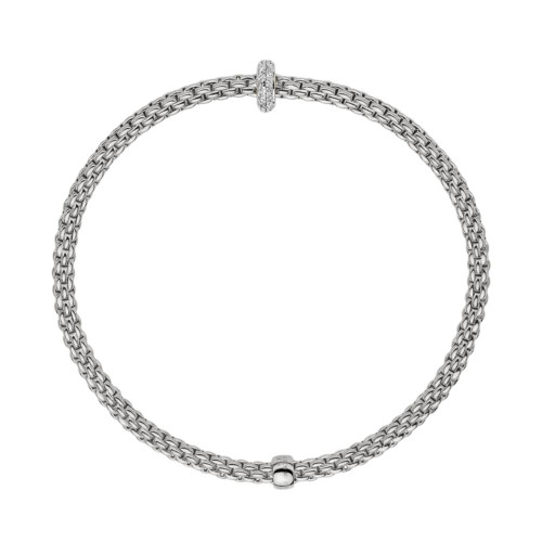 Fope White Gold Diamond Flex'it Prima Stretch Bracelet