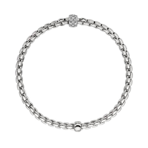 Fope White Gold Eka Diamond Stretch Bracelet