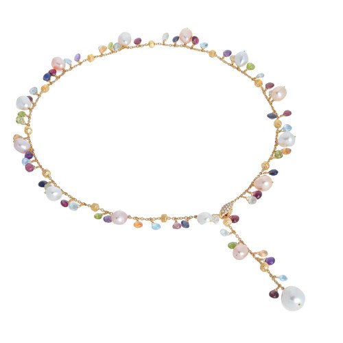 Marco Bicego Yellow Gold Paradise Pearl Lariat Necklace