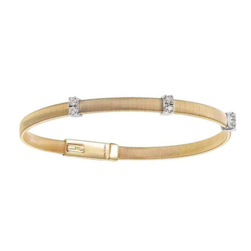 Marco Bicego Yellow and White Gold Masai Diamond Single Strand Bracelet