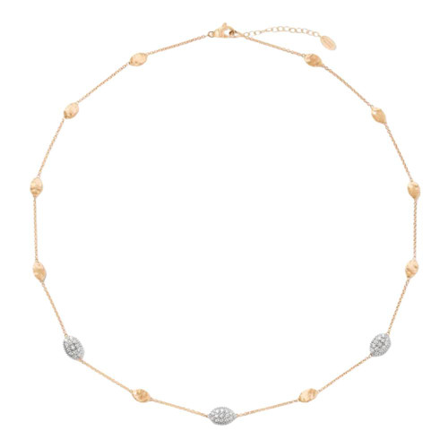 Marco Bicego Yellow and White Gold Siviglia Diamond Small Bead Necklace