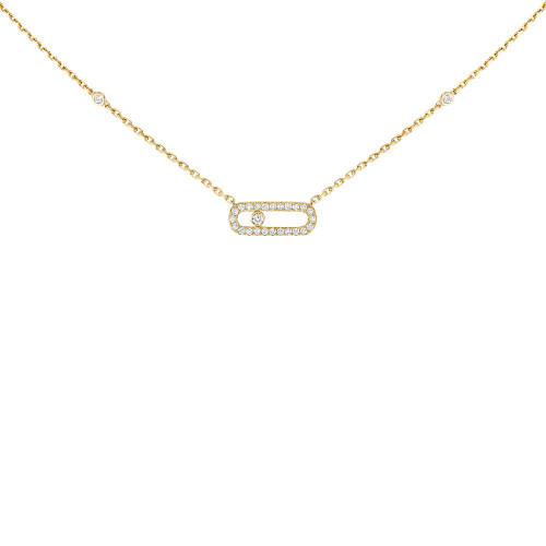 Messika Yellow Gold Move Uno Pavé Necklace