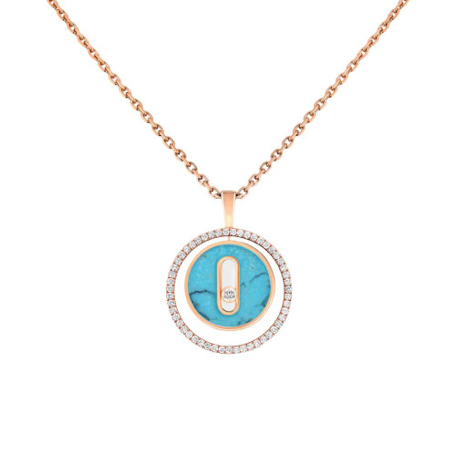 Messika Pink Gold Turquoise Lucky Move PM Necklace