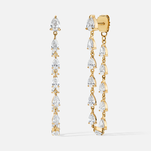 Pear-Shaped Diamond Droplet Earrings