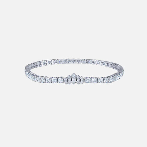 Platinum Tiara Diamond Line Bracelet