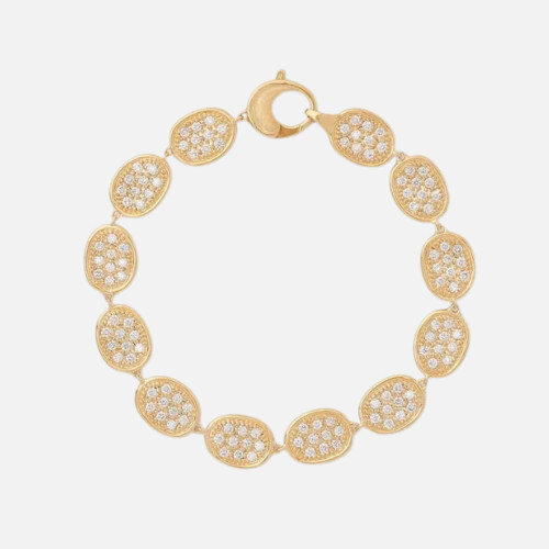 Marco Bicego Lunaria Yellow Gold Diamond Pavé Bracelet