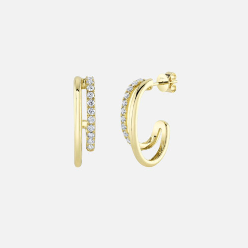 Diamond Double Loop Earrings