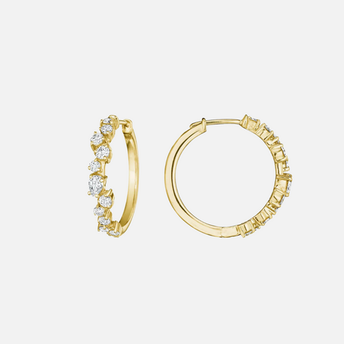 Penny Preville Petite Stardust Diamond Hoop Earrings in yellow gold