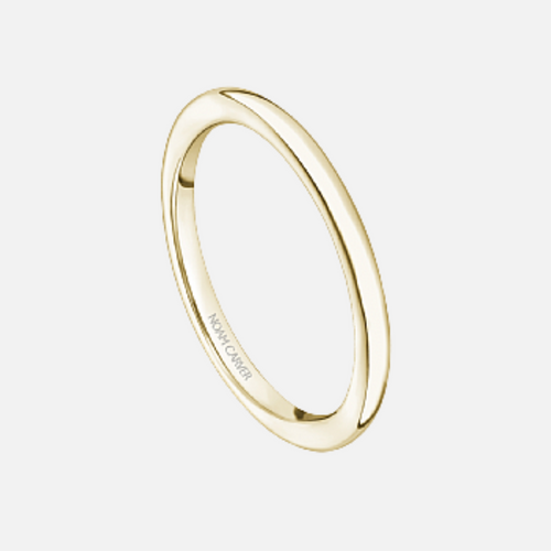 Solitaire Wedding Band in 14k Yellow Gold