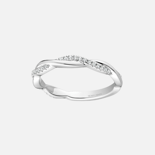 Noam Carver 14k White Gold Stackable Twist Diamond Wedding Band