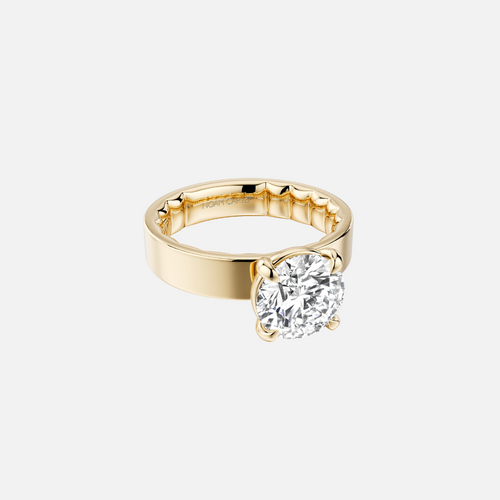 Noam Carver 14k Yellow Gold Low-Dome Solitaire Semi-Mount for Round Diamond