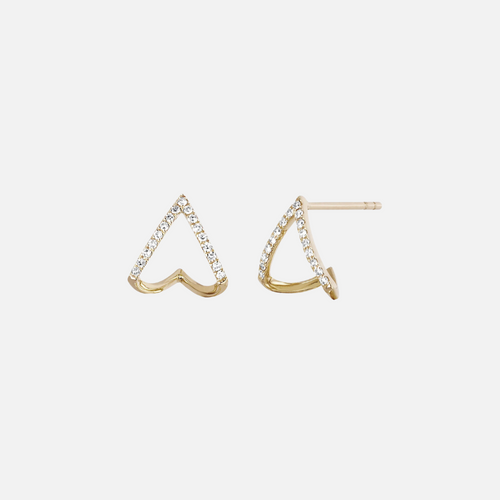 EF Collection Diamond Chevron Huggie Earrings
