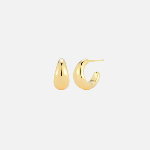 14k Gold Jumbo Dome Huggie Earrings