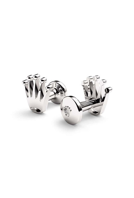 Rolex ‘Crown’ cufflinks in White gold, A1019 at Razny Jewelers