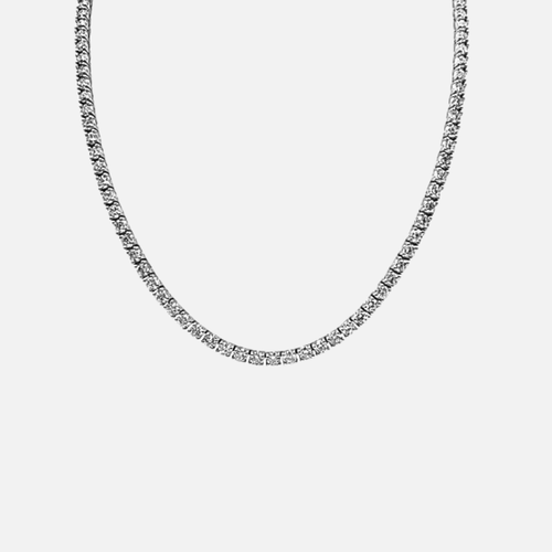 Razny Exclusive White Gold 4-Prong Diamond Tennis Necklace