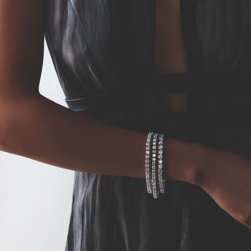 13.96-Carat Diamond White Gold Tennis Bracelet