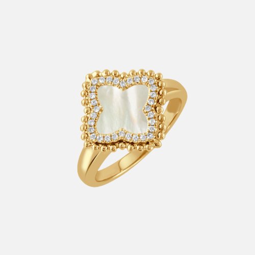 Ravenna Mother of Pearl, Diamond and Gold Ring