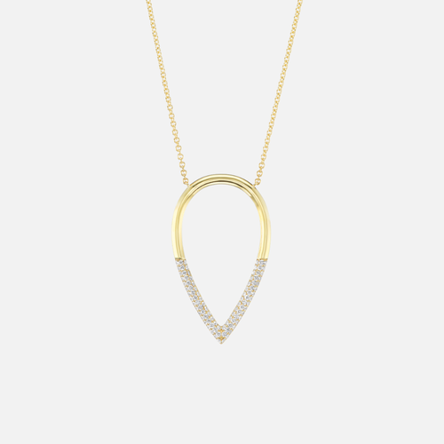 Diamond Pavé Open Teardrop Necklace