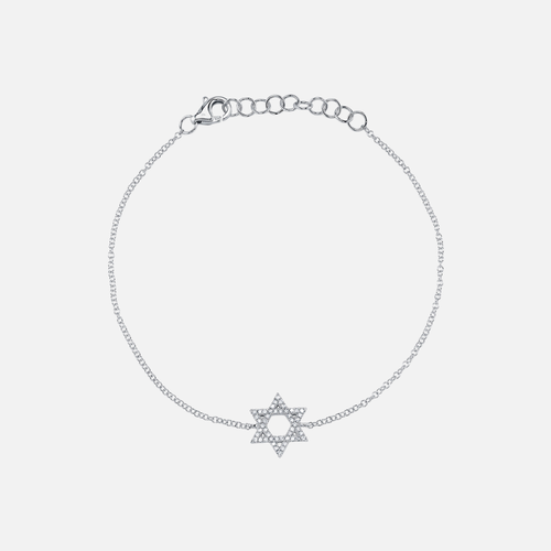 Shy Creation white gold Star of David Diamond Bracelet