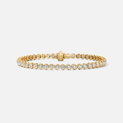 Honeycomb Round Diamond Tennis Bracelet
