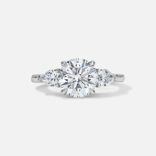 Forever by Razny 18k White Gold Semi-Mount with Pear-Shaped Side Stones