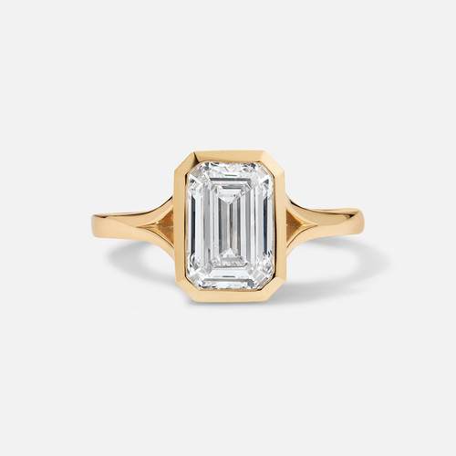 Forever by Razny 18k Yellow Gold Modern Bezel Split Shank Semi-Mount