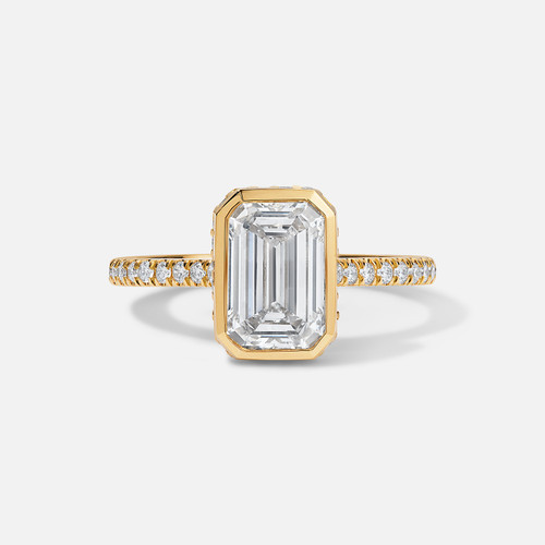 Forever by Razny 18k Yellow Gold Modern Bezel Pave Semi-Mount