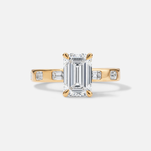 Forever by Razny 18k Yellow Gold Modern East-West Diamond Inlay Semi-Mount