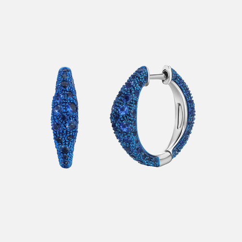 Graziela Gems Blue Sapphire Bahia Hoop Earrings