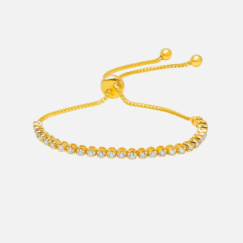 Diamond Bolo Bracelet in yellow gold
