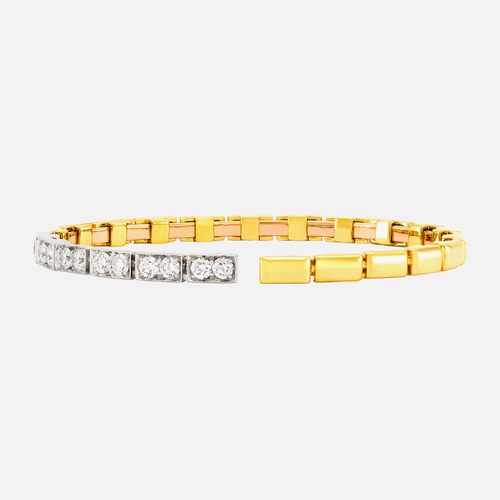 Diamond and Gold Rectangle Bracelet