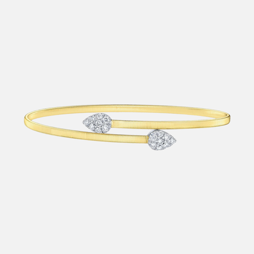 Shy Creation Diamond Pear-Shaped Ends Pave Bangle