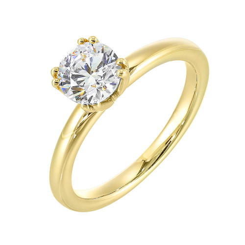 Perfect Love 14k Yellow Gold Semi-Mount for 1.00-Carat Round Diamond