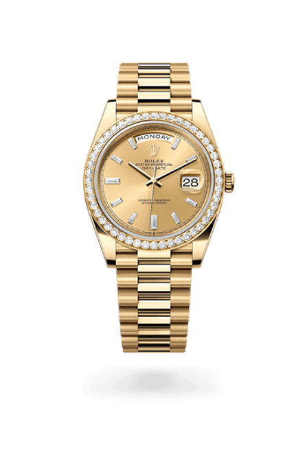 Rolex Day-Date 40 in Yellow Gold and Diamonds, m228348rbr-0002 - Razny Jewelers