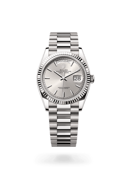 Rolex Day-Date 36 in White Gold, m128239-0005 - Razny Jewelers