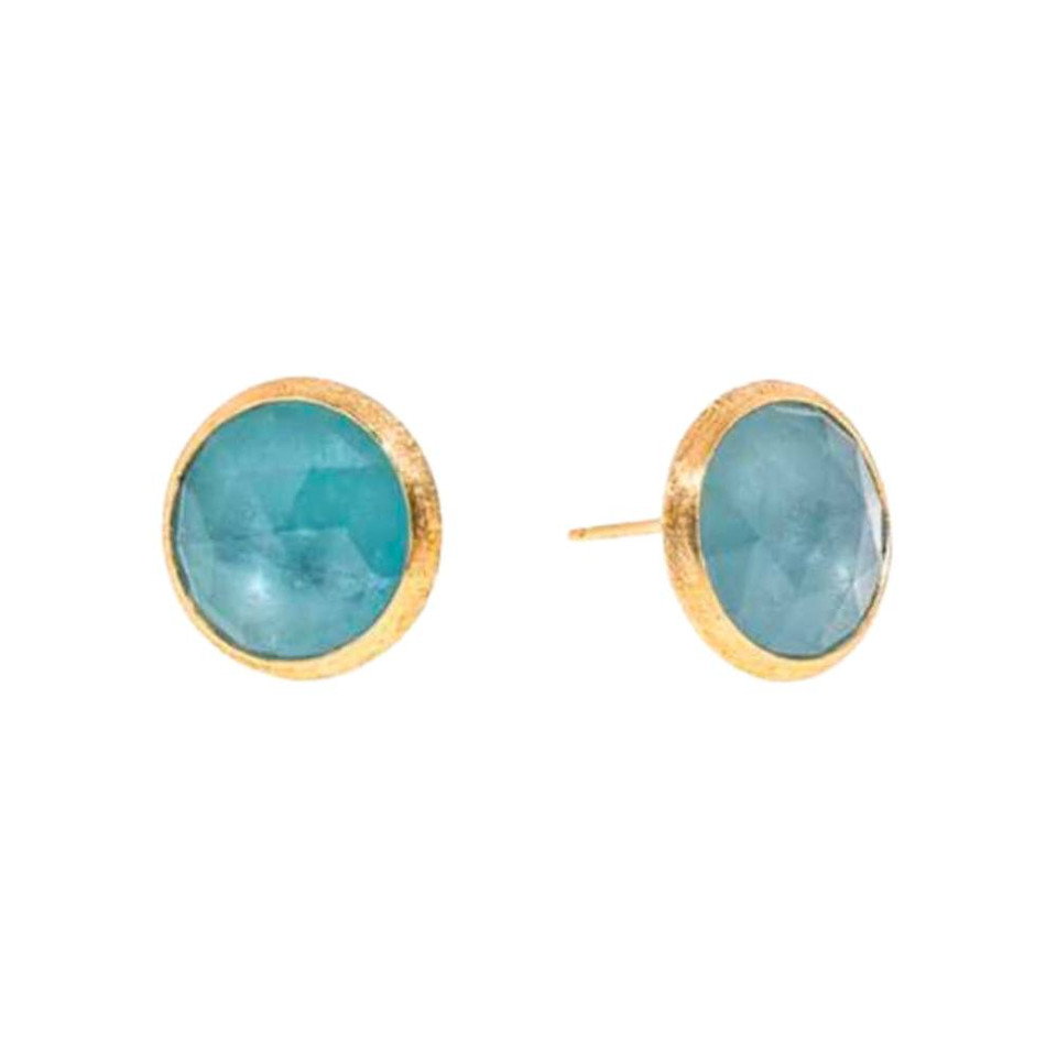 Marco Bicego Yellow Gold Jaipur Aquamarine Large Studs