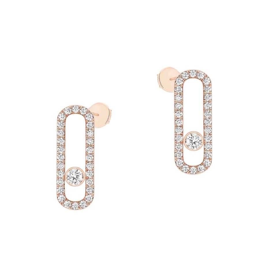 Messika Pink Gold Move Uno Pave Set Studs
