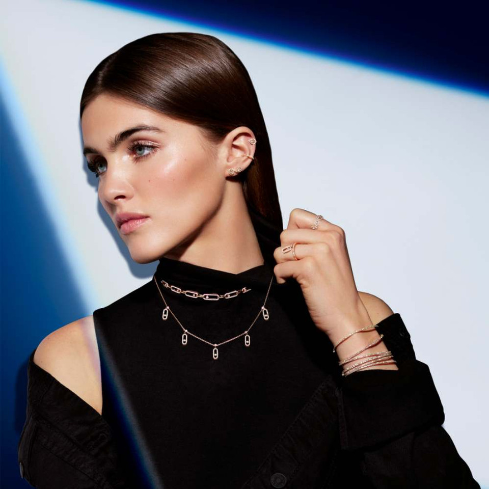 Messika White Gold Move Uno Pavé Drop Choker