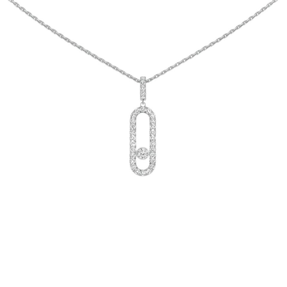 Messika White Gold Move Uno Pavé LM Necklace