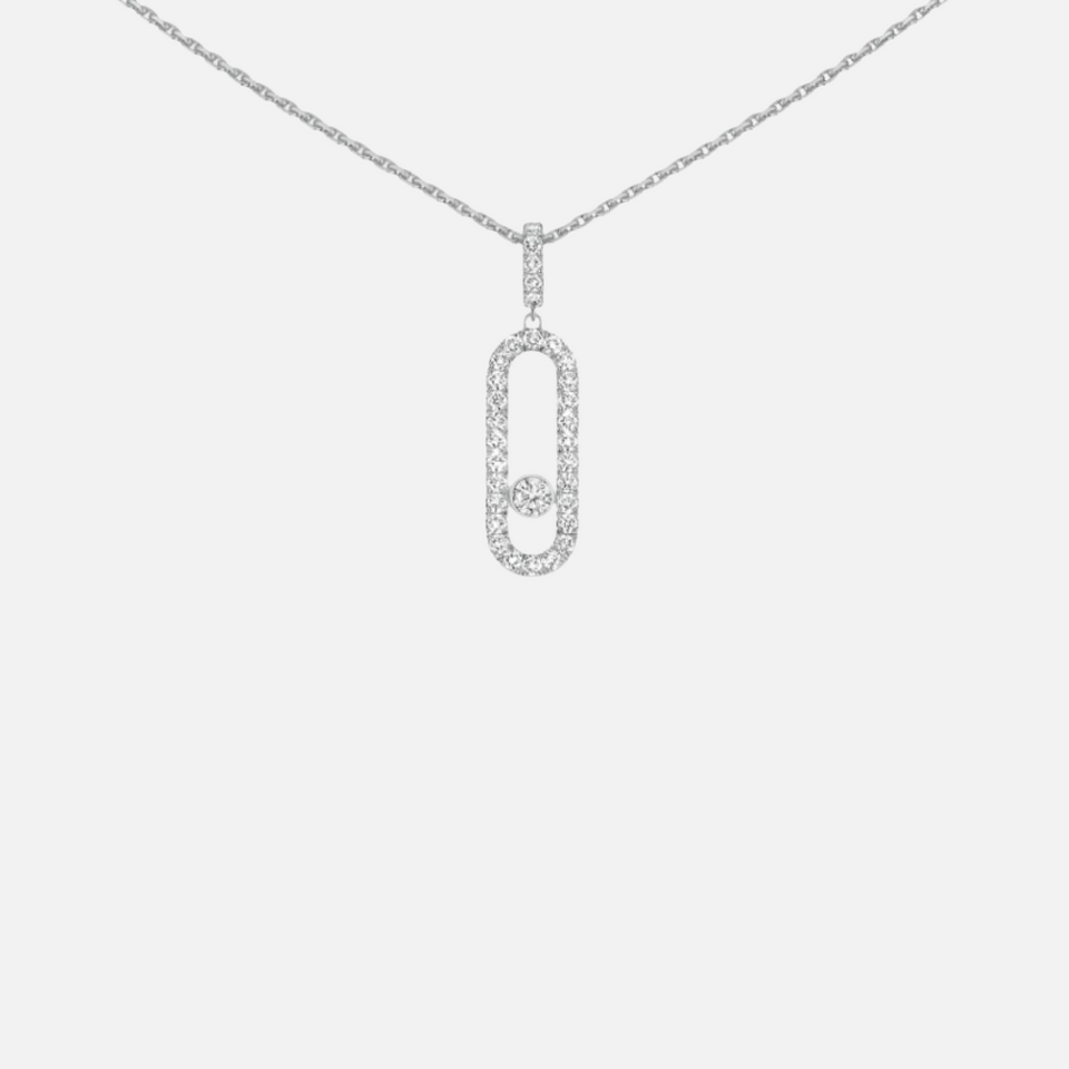 Messika White Gold Move Uno Pavé LM Necklace