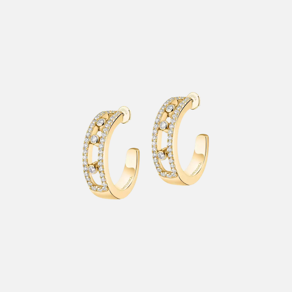 Messika Move Pave Hoops in yellow gold