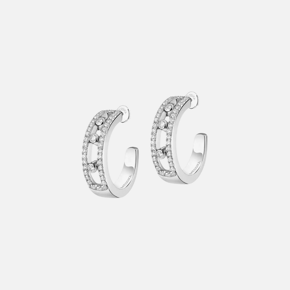 Messika Move Pave Hoops. in white gold