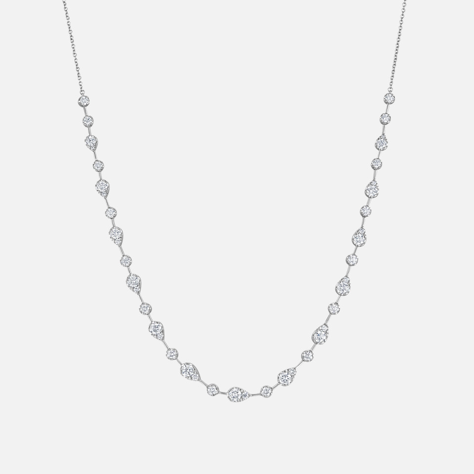 Diamond Petal Line Necklace