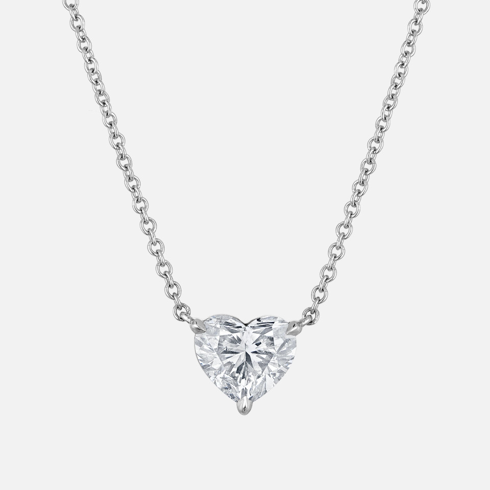 Heart Diamond Solitaire Necklace