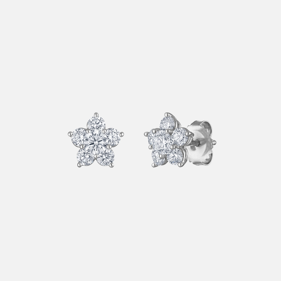 Kwiat Petite Cluster Flower Diamond Studs from Razny Jewelers