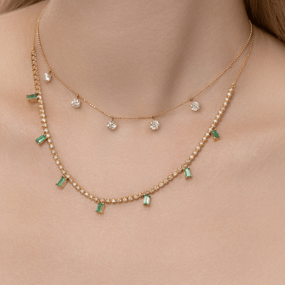 Large Floating Diamond Necklace