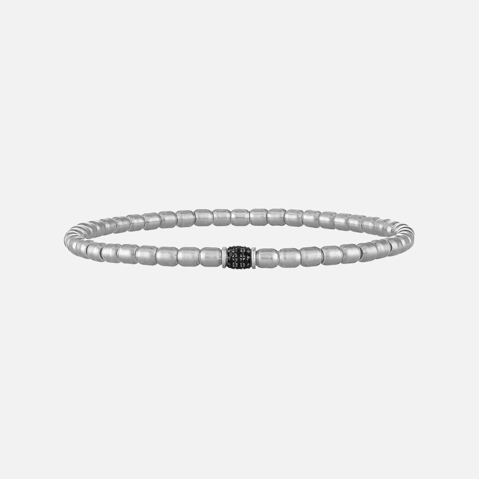 Black Diamond Center Beaded Stretch Bracelet