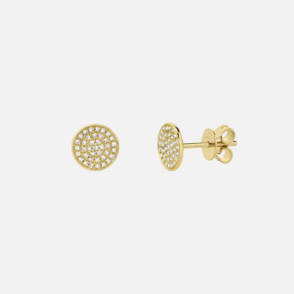 Shy Creation Pave Circle Diamond Studs
