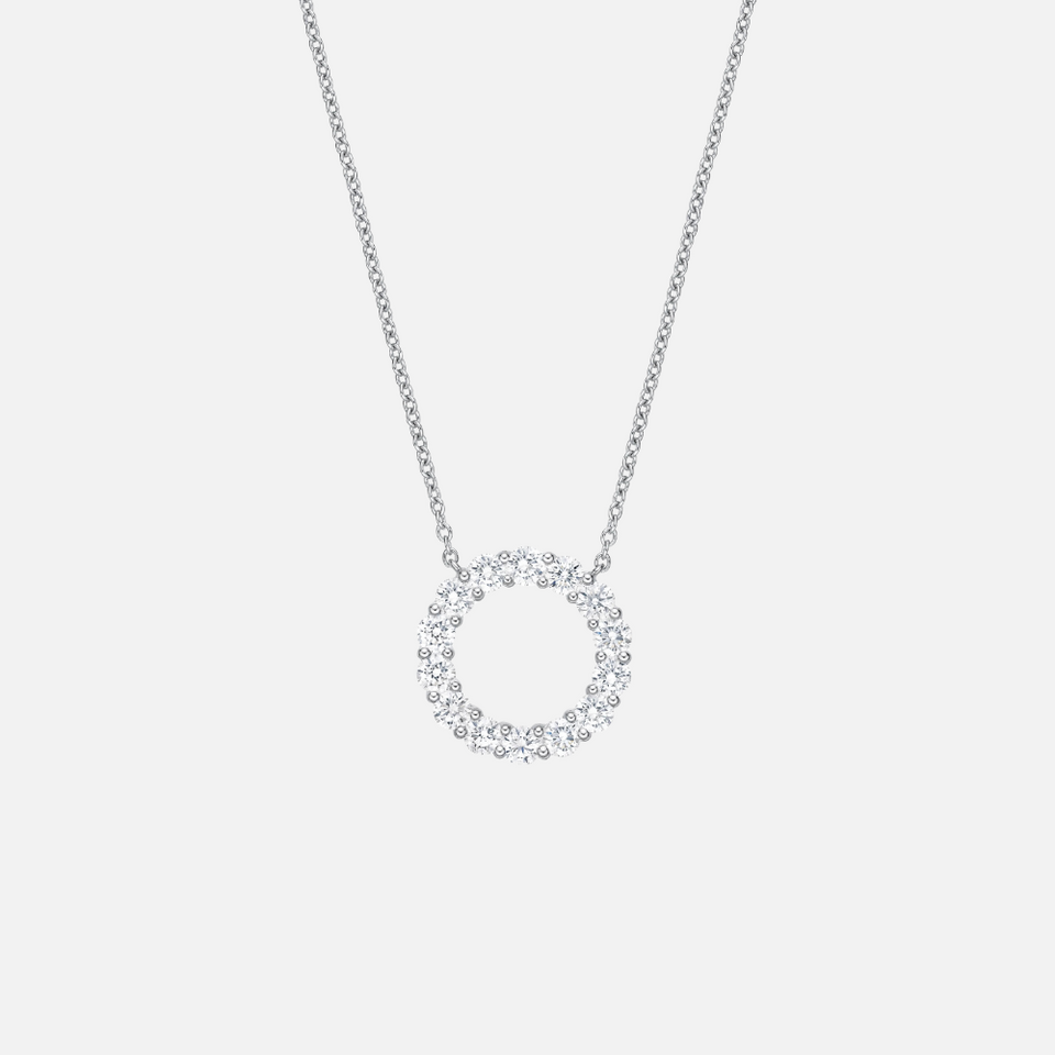 Memoire Diamond Circle Pendant Necklace
