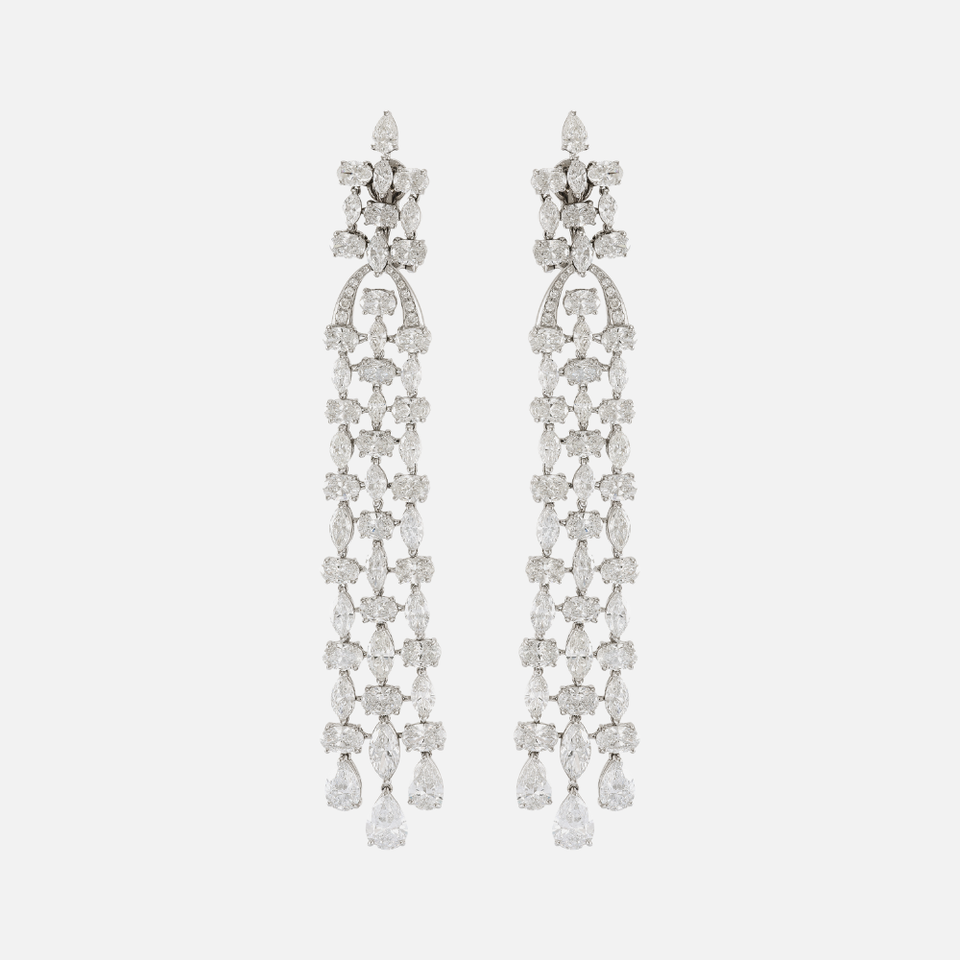 Etho Maria Long Diamond Drop Earrings at Razny Jewelers